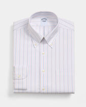 Brooks Brothers Regular Fit Non-Iron Shirt with Button Down Collar Open White