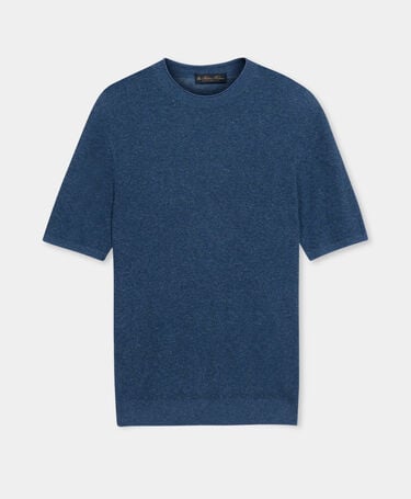 Brooks Brothers Cotton-Linen Knit T-Shirt Denim