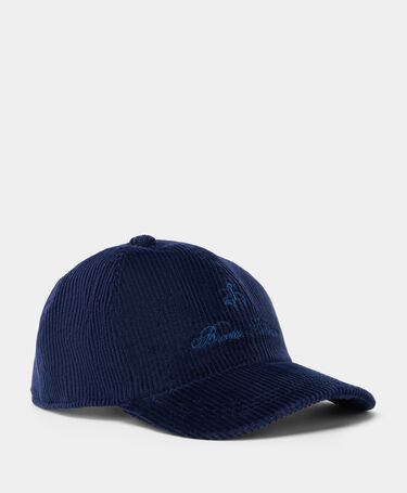 Brooks Brothers Baseballkappe aus Kord mit Logo Marineblau