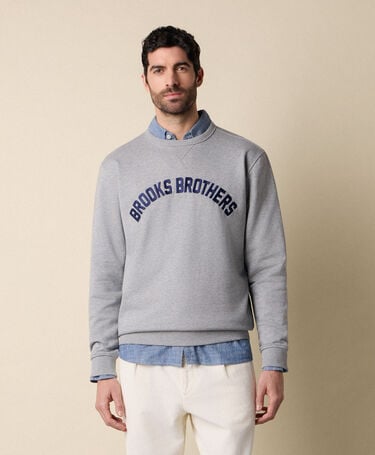 Brooks Brothers Sweat en Coton avec logo imprimé en grand Gris Clair