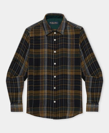 Brooks Brothers Hemd aus Viskose-Gaze Militärgrün