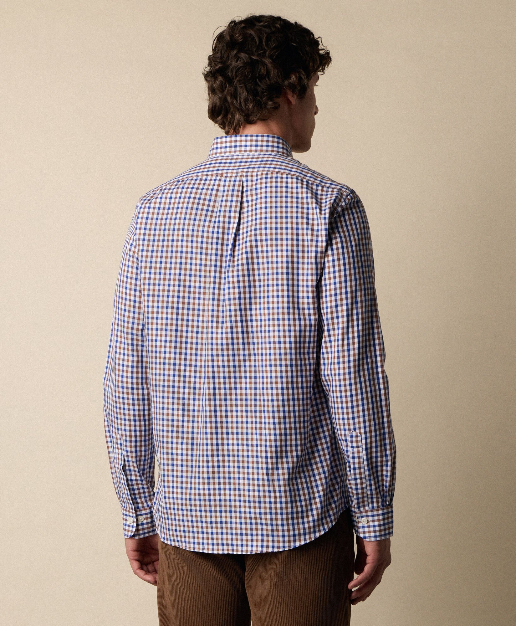 Slim Fit Karo-Twillhemd mit Button Down Collar