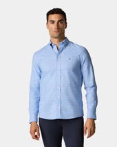 Brooks Brothers Slim Fit Golden Fleece Oxford Checkered Button Down Shirt Light Blue