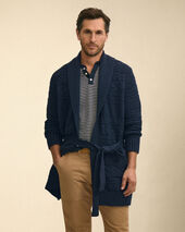 Brooks Brothers Textured Wrap Shawl Cardigan Navy