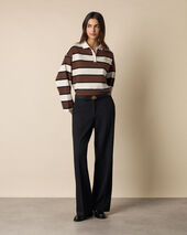 Brooks Brothers Polo Rugby en Coton avec Logo Brodé Marron