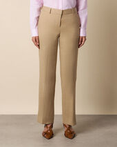 Brooks Brothers Wide Leg Tailored Linen Trousers Sand