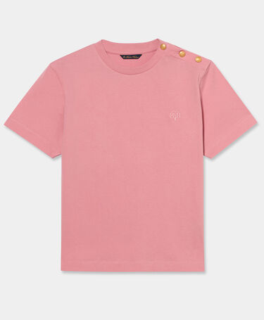Brooks Brothers Camiseta de Algodón con Logo Bordado Rosa