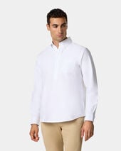 Brooks Brothers Regular Fit Washed Oxford Shirt with Button Down Collar White