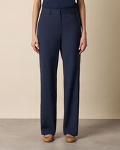 Brooks Brothers Straight Wool Blend Trousers Navy