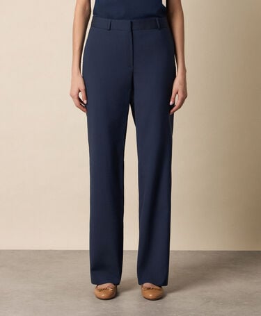 Brooks Brothers Straight Wool Blend Trousers Navy