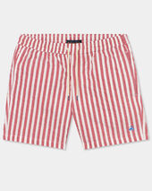 Brooks Brothers Awning Stripe Swim Trunks Red