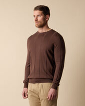 Brooks Brothers Pull col rond en Coton-Lin Rouille