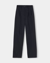 Brooks Brothers Wool Blend Stretch Pleated Trousers Navy