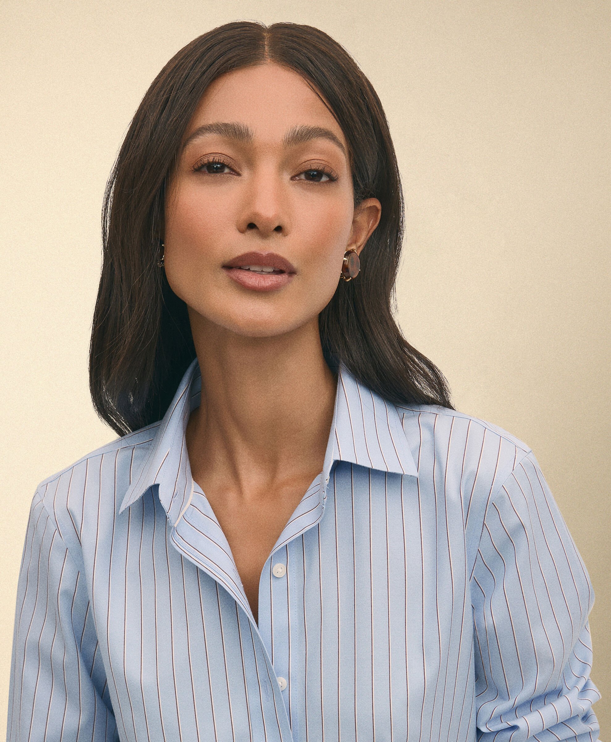 Classic Fit Striped Supima Cotton Shirt