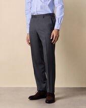 Brooks Brothers Flat Front Performance Twill Virgin Wool Trousers Medium Grey