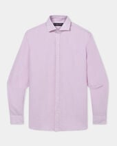 Brooks Brothers Regular Fit Linen Shirt with Spread Collar Lilac
