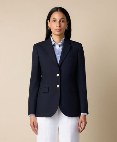Brooks Brothers Blazer aus Hopsack mit goldenen Knöpfen Marineblau
