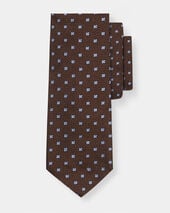 Brooks Brothers Micro Floral Silk Tie Brown