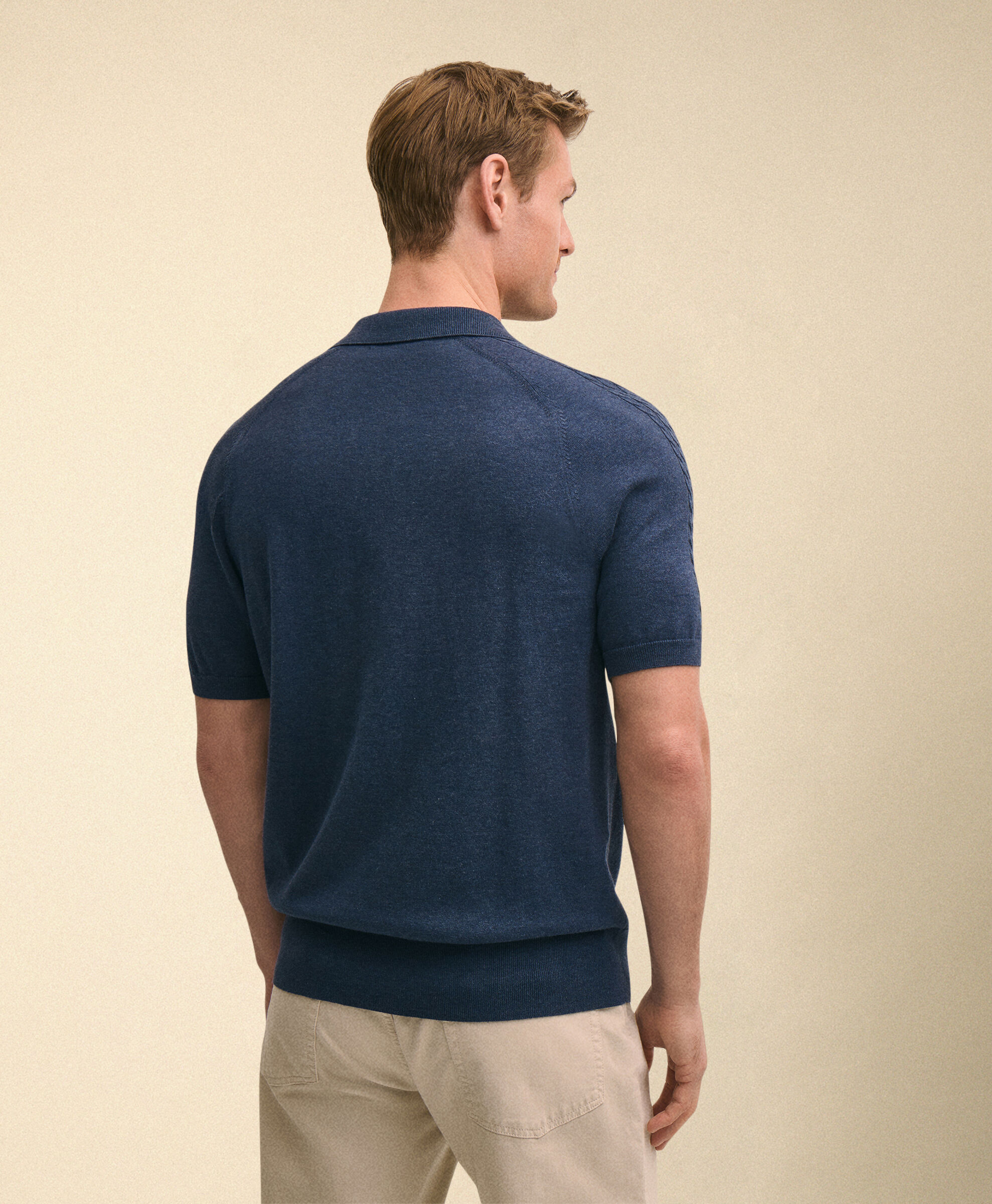 Jersey Intarsia Argyle Polo Cardigan