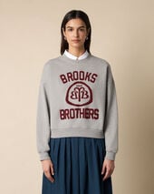 Brooks Brothers Baumwoll-Sweatshirt mit Logo Grau