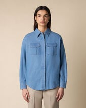 Brooks Brothers Boxy Cotton Pocket Shirt Bleached Blue