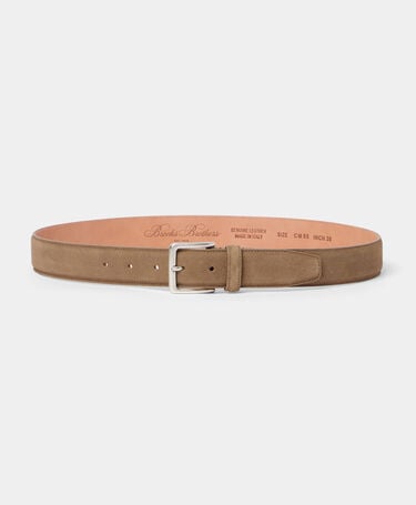 Brooks Brothers Suede Bovine Leather Belt Taupe