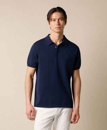 Brooks Brothers Mercerized Cotton Knit Polo Navy