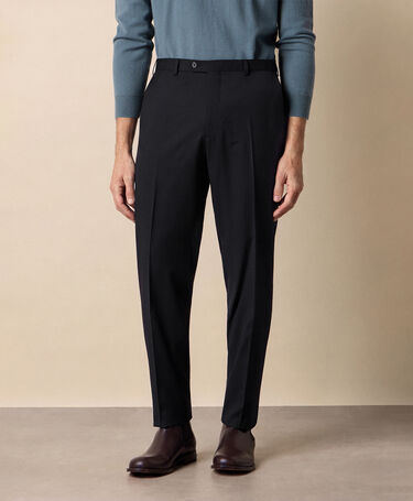 Brooks Brothers Flat Front Performance Twill Virgin Wool Trousers Black