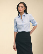 Brooks Brothers Classic Fit Non-Iron Oxford Shirt with Forward Point Collar Light Blue