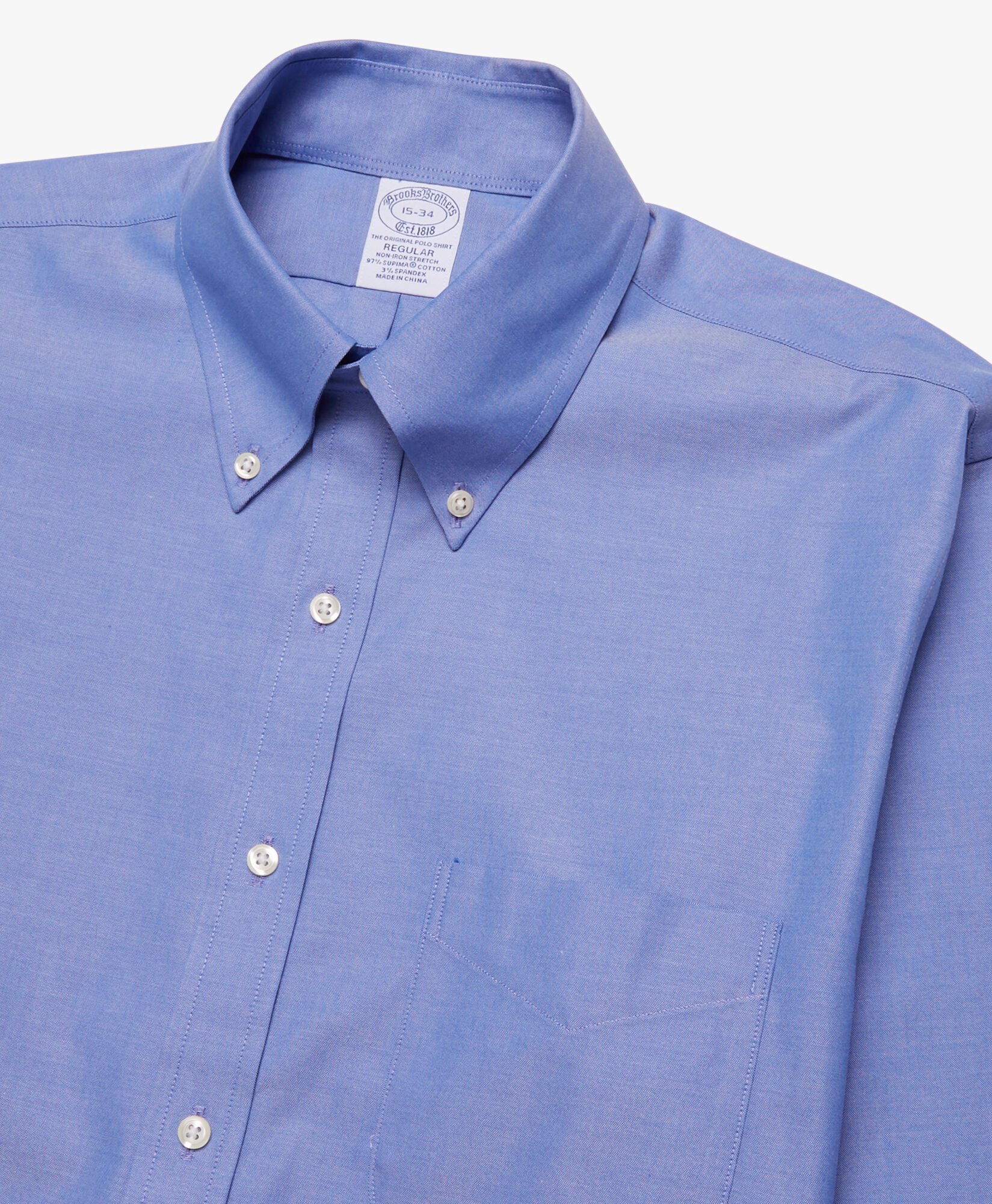 Regular Fit Non-Iron Oxford Pinpoint Button Down Shirt