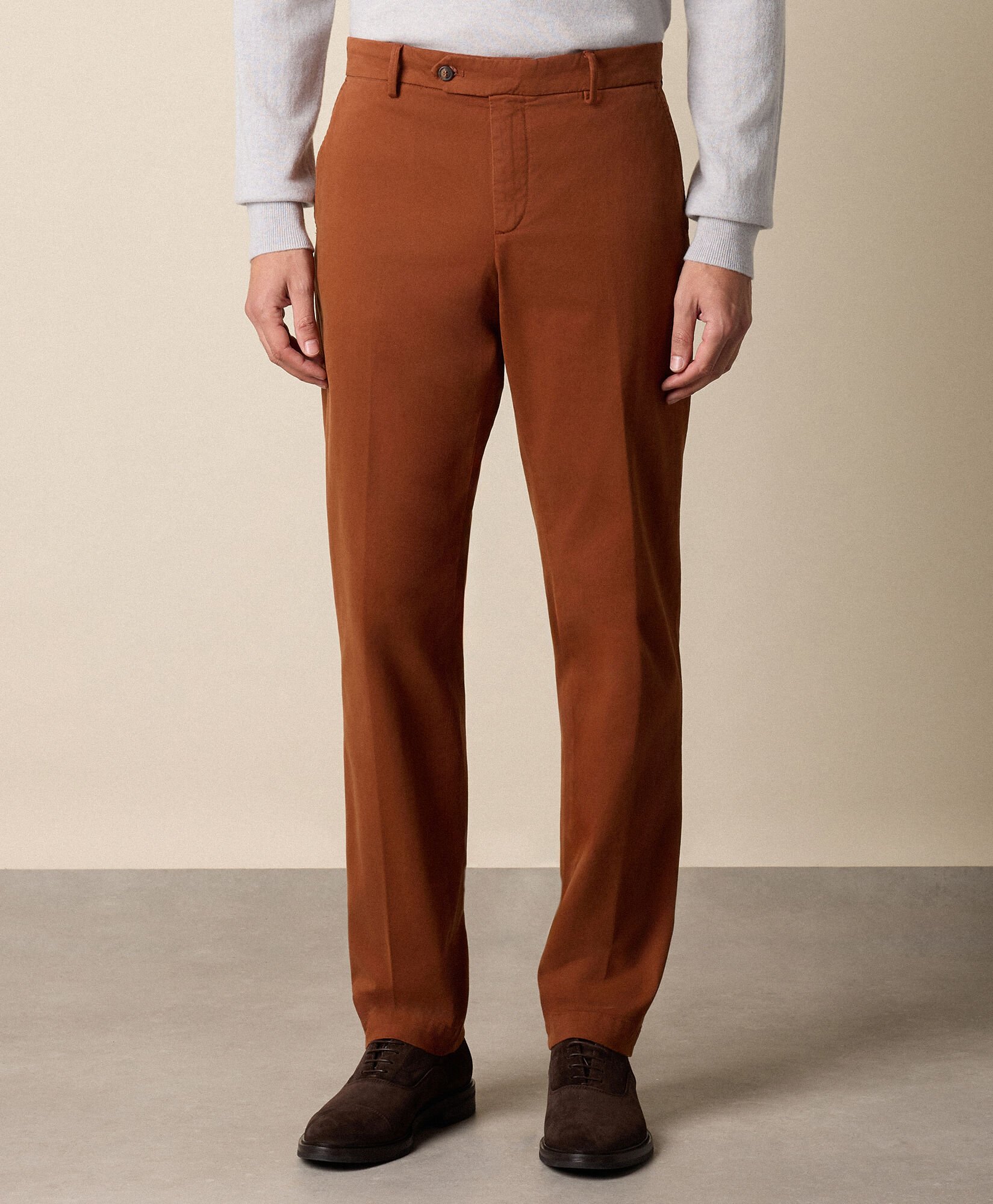 Regular Fit Microtwill Stretch Cotton Chino