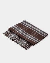 Brooks Brothers Plaid Wool Scarf Brown