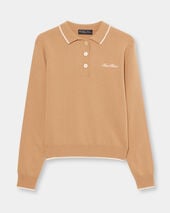 Brooks Brothers Lambswool Polo Sweater Beige
