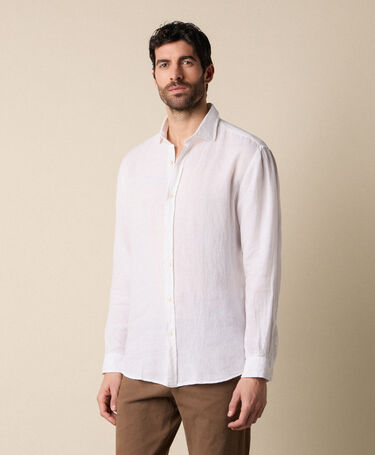 Brooks Brothers Regular Fit Hemd aus Leinen mit Spread-Kragen Weiß