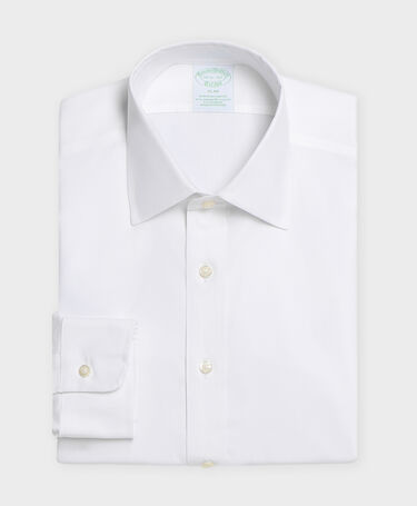 Brooks Brothers Slim Fit Non-Iron Oxford Shirt with Ainsley Collar White
