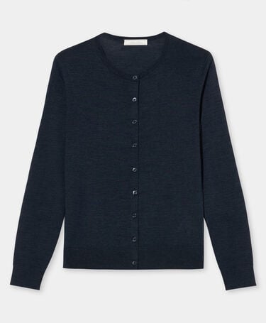 Brooks Brothers Cardigan Relaxed aus Merinowolle Dunkelblau