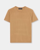 Brooks Brothers Short-Sleeved Merino Wool Crewneck Camel