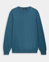 Brooks Brothers Mercerized Cotton Crewneck Sweater Denim