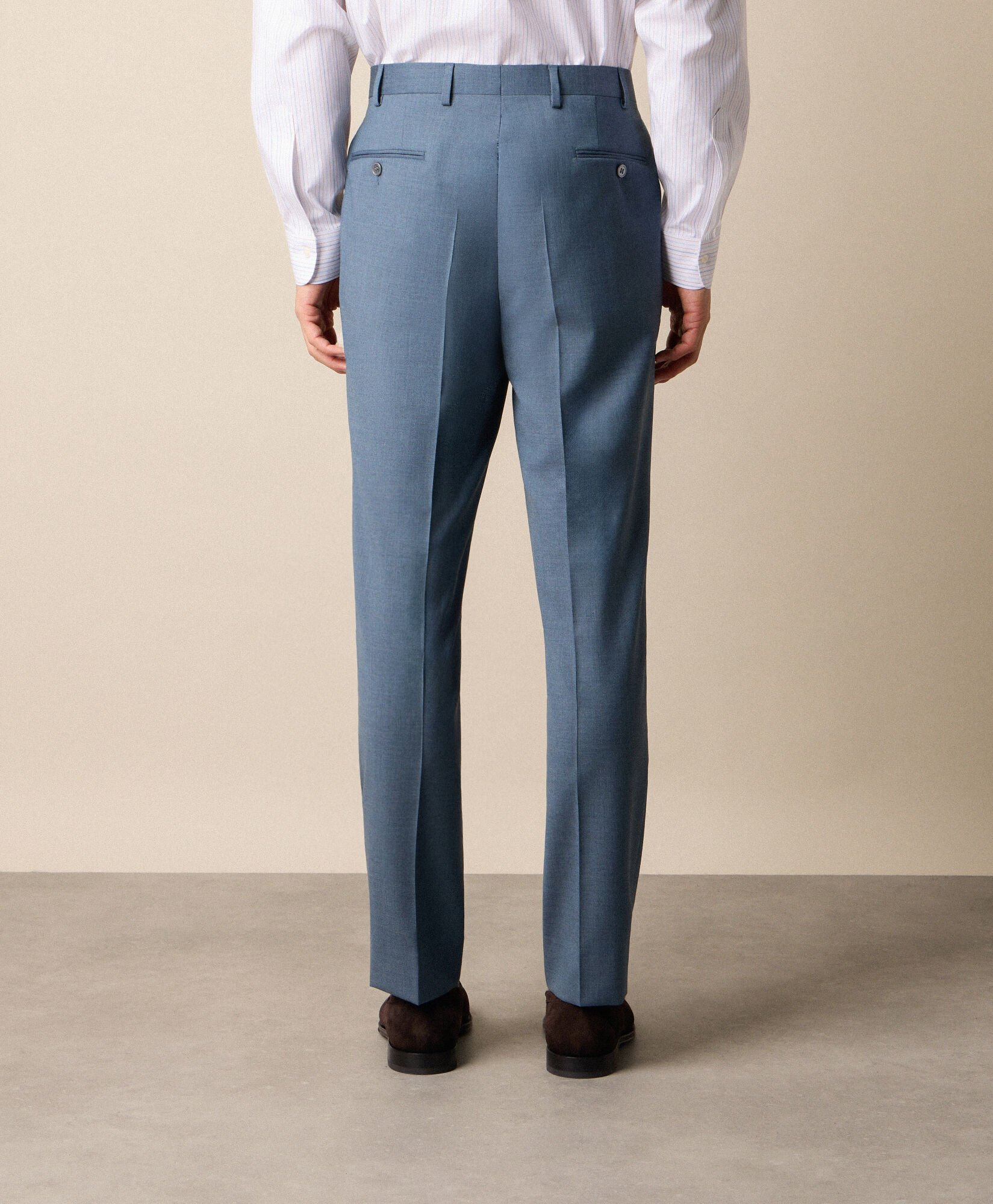 Virgin Wool Plain Trousers