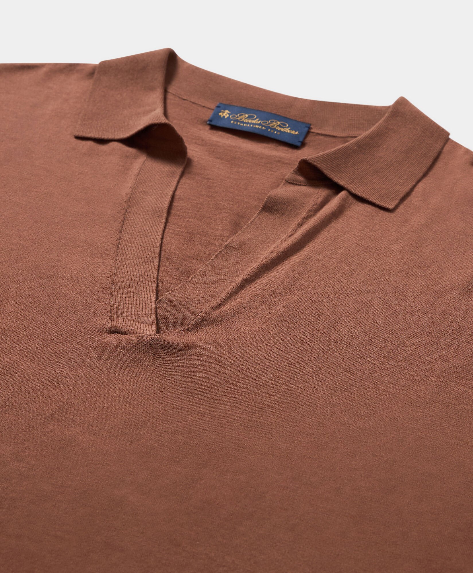 Silk Blend Knit Polo with Johnny Collar