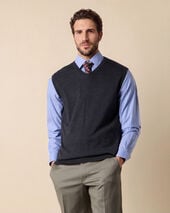 Brooks Brothers Weste aus Merinowolle Dunkelgrau