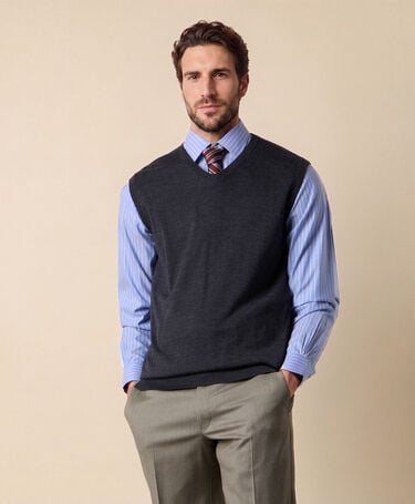 Brooks Brothers Merino Wool Sweater Vest Dark Grey