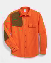Brooks Brothers Regular Fit Corduroy Shirt with Ainsley Collar Orange