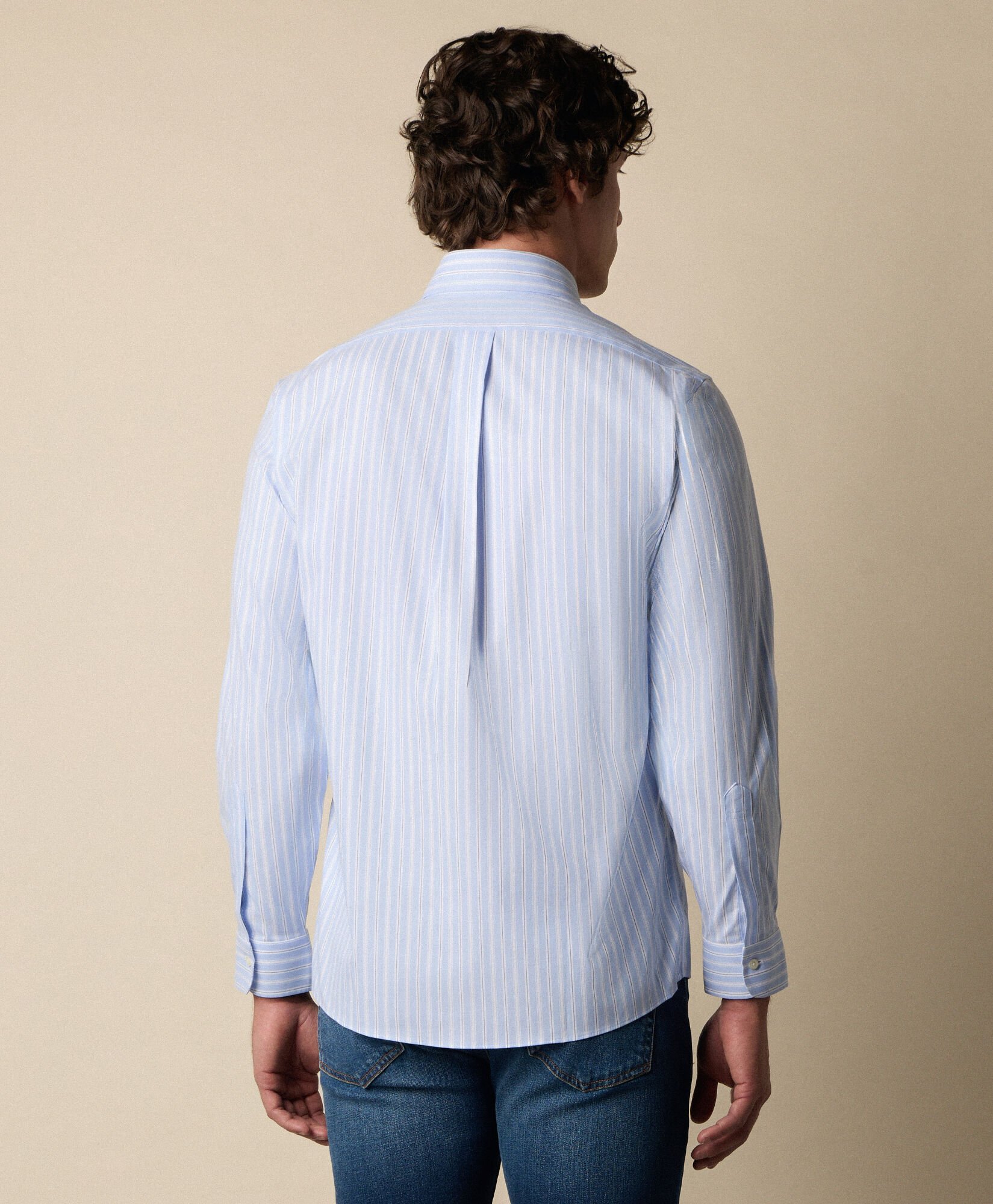 Camicia Regular Fit Non-Iron in Oxford Pinpoint con Collo Button-Down