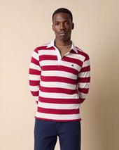 Brooks Brothers Polo Rugby a Righe in Jersey Borgogna