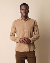 Brooks Brothers Slim Fit Shirt with Spread Collar Caramel