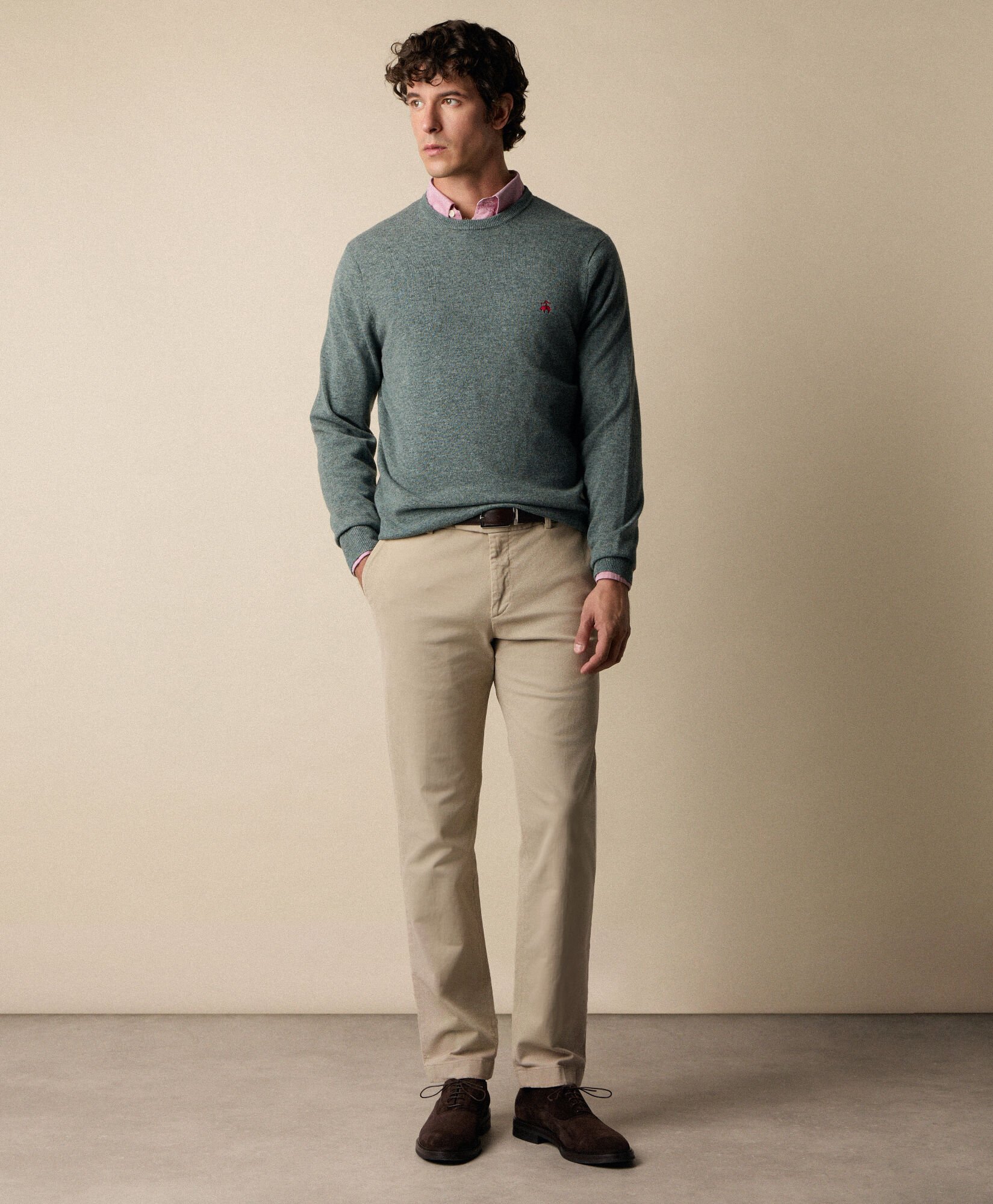 Slim Fit Oxford Shirt with Button Down Collar