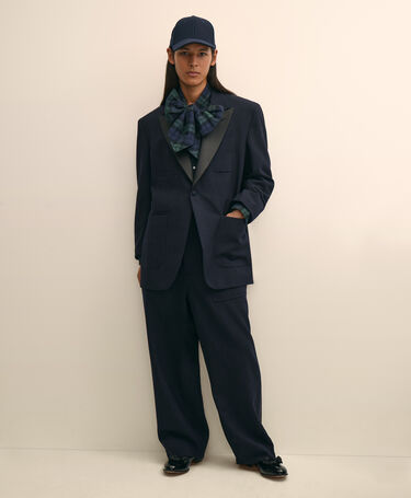 Brooks Brothers Brooks Brothers x Engineered Garments - Pantaloni Fatigue in Satin Bleu Marine