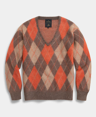 Brooks Brothers Brooks Brothers x Needles - Argyle-Pullover aus Mohair Braun
