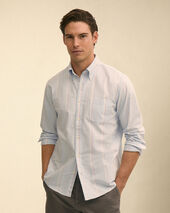 Brooks Brothers Regular Fit Oxford Friday Shirt with Button Down Collar Blue